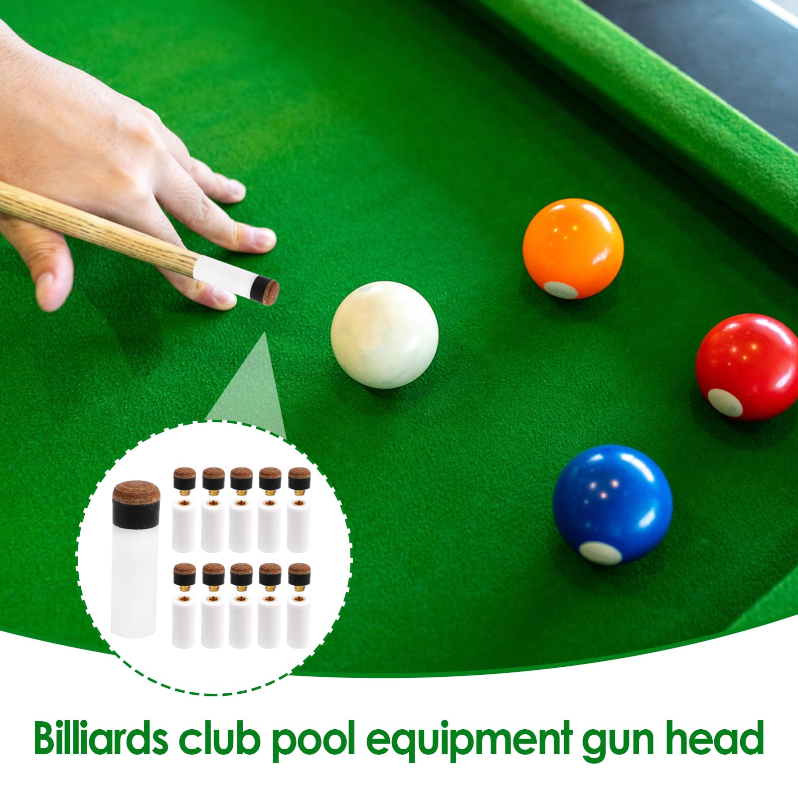 GVSS 10 Pièces Embout Queue De Billard 12mm, Tete Queue De