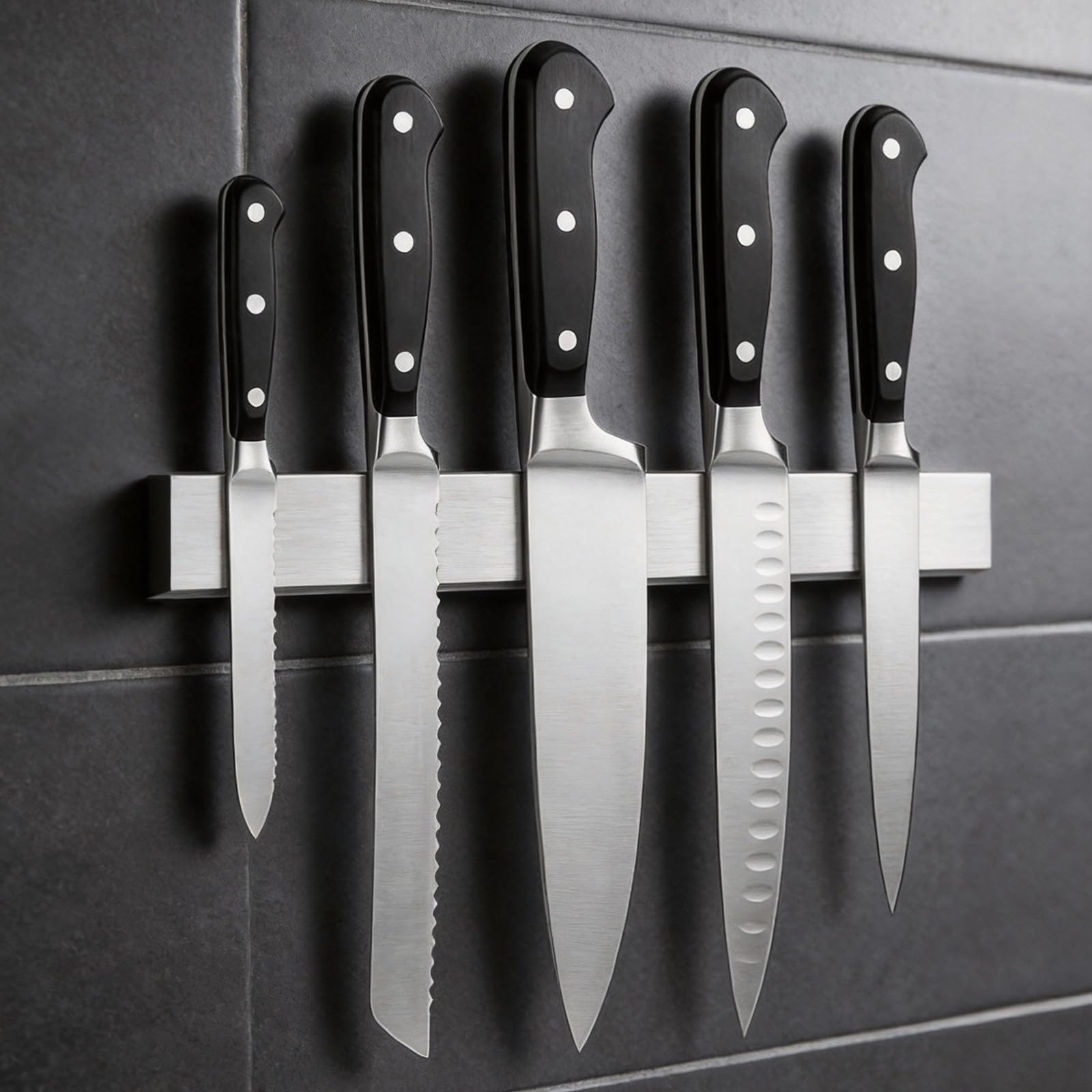THMINS Magnetic Knife Strips, 30 cm Magnetic Knife Holder for Wall, Silver