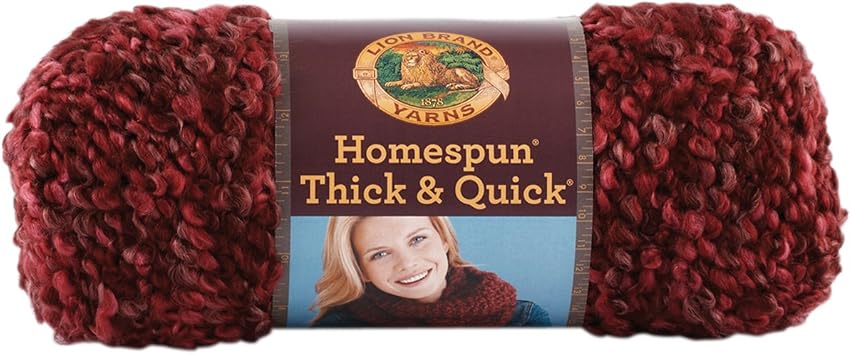 Lion Brand Yarn Lion Brand Homespun Thick & Quick Yarn 436 Claret, 160 yd/146 m