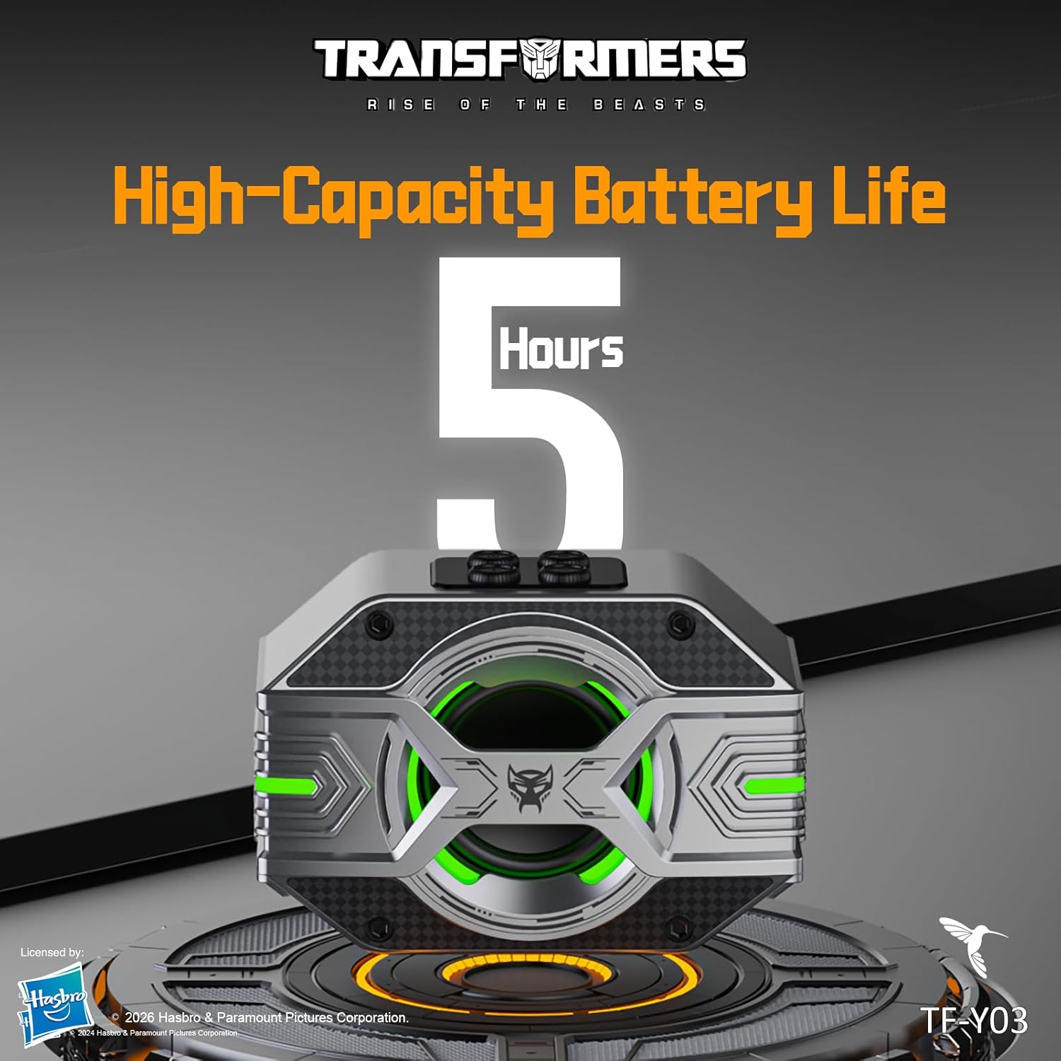 Transformers TF-Y03 CoreBlock Design Bluetooth TWS Speaker 5W Portable Wireless IPX5 Waterproof, 5H Playtime, 1200mAh, Deep Bass, Stereo Pairing, Built-in Mic, AUX/TF Card (Optimus Primal Gray) 4 71SoNbb7e1L. AC SL1500
