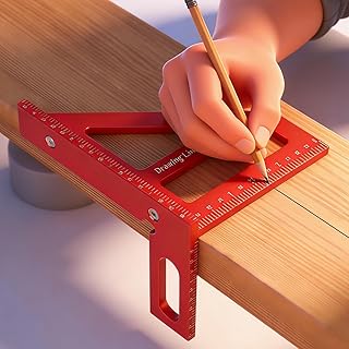 3D Multi-Angle Measuring Ruler - 45°/90°Aluminum Alloy Precision Layout Too,Layout Measuring Tools, Inch Markings for Woodworking, Drawing, and Table Saw Accessories