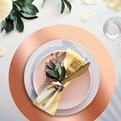 Vista 23 de Tioncy 100 manteles individuales redondos de papel de Navidad, desechables, manteles individuales decorativos para comedor, boda, decoración