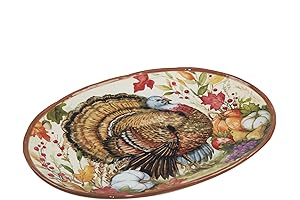 Certified International 16' Harvest Blessings Oval Turkey Platter