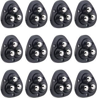 homfanseec 32 PCS Self Adhesive Caster Wheels, 360 Degree Swivel Mini Caster Wheels for Small Appliances, Small Caster Wheels for Bins Bottom Storage Box Furniture Trash Can (Black)