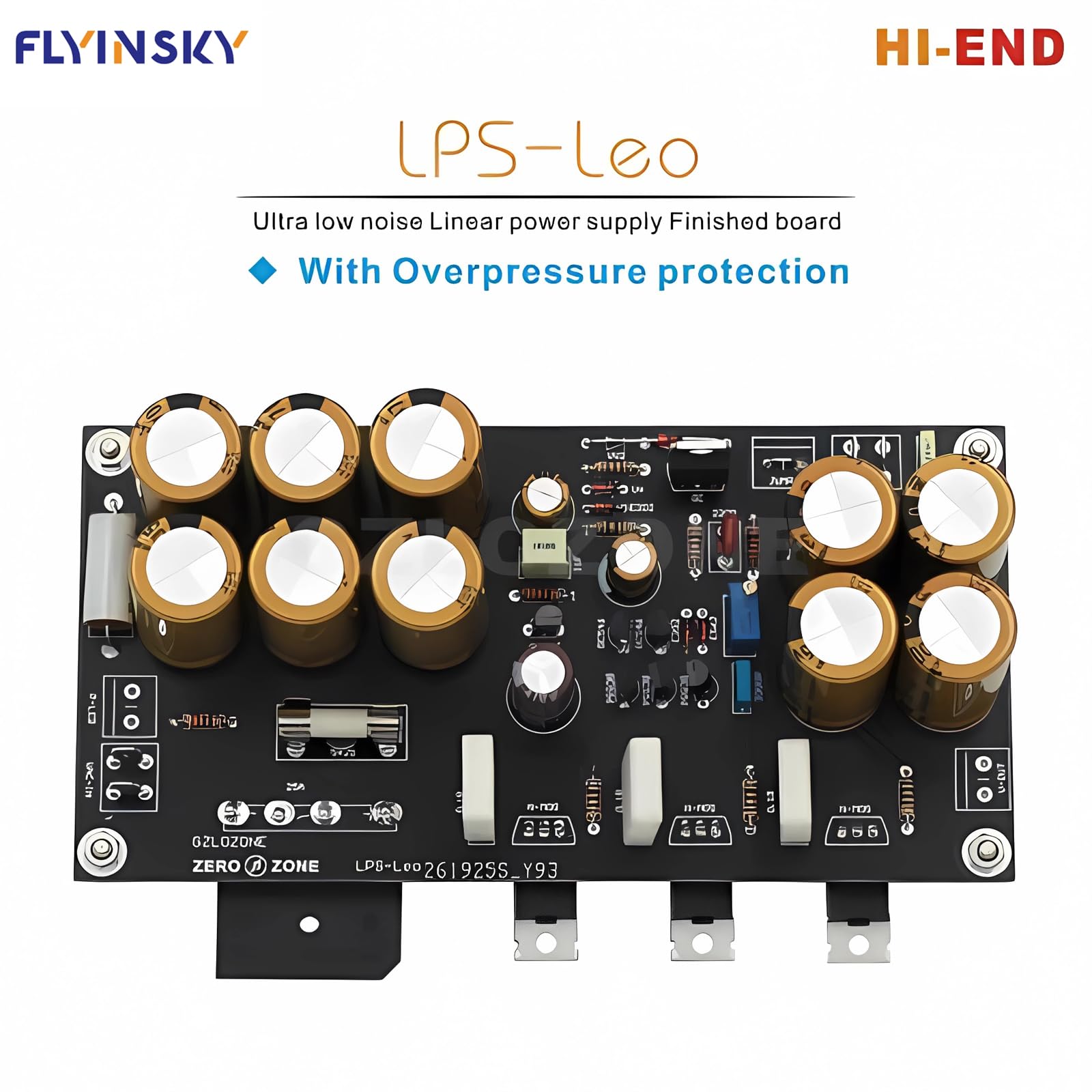 FLYINSKY LPS-Leo Ultra-Low Noise Regulated Audiophile DC Linear Power Supply Board, External Bench Power Supply Conditioner Source Converter DIY Kit for HiFi DAC/Home Stereo Audio Equipment (9V)