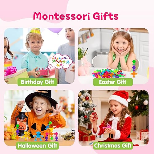 Miniatura 8 de Juguetes de baño con ventosas para niños pequeños de 3 años, 40 piezas de ventosas del alfabeto de animales, aprendizaje educativo de deletreo ABC