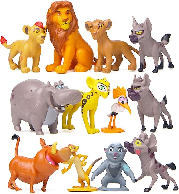 Lion King Figures Set - Miotlsy 12PCS Mini Lion Figures Set Birthday Party Supplies Cake Figurines Cake Decoration Supplies Cupcake Toppers for Birthday Party