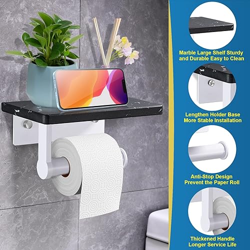 Miniatura 9 de Soporte para toallas de papel de garaje con estante, soporte de pared de metal de alta calidad con 6 ganchos, desgarro con una mano, organización y