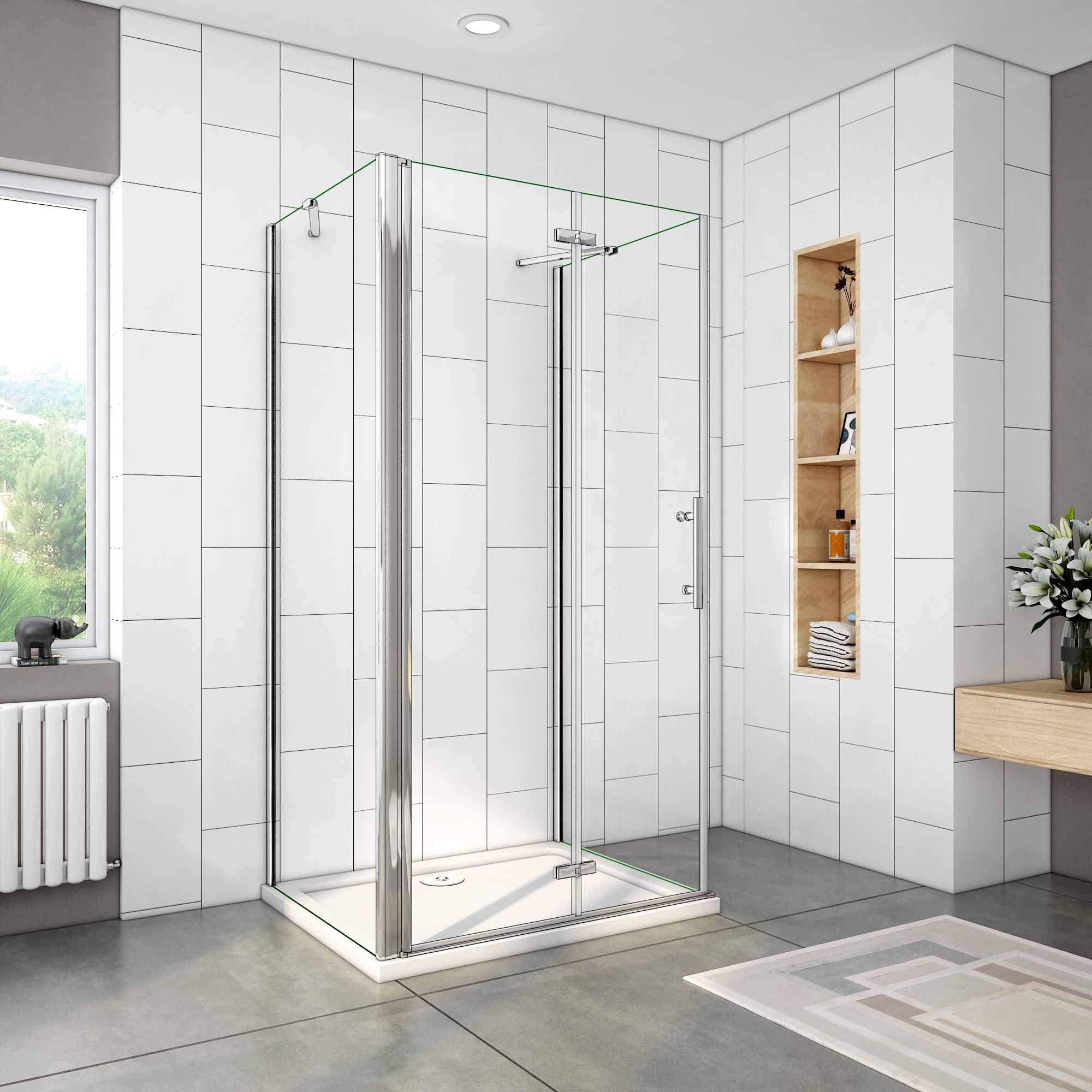 110x70x70x195cm DUCHA CABINA DE DUCHA PLEGABLE, EN FORMA U, MAMPARA 6MM EASYCLEAN CRISTAL TEMPLADO