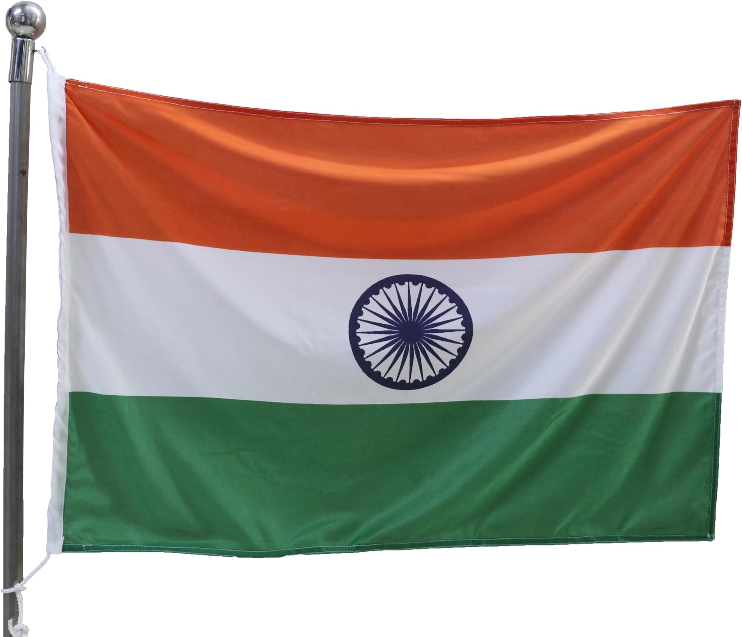 THE FLAG SHOP Indian National Outdoor Flag of Size 3ft x 4.5ft in 100% Polyester Knitted with a Rope/Toggle