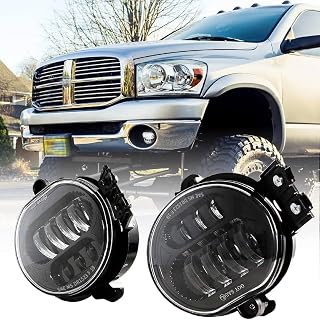 BICYACO LED Fog Lights for Dodge Ram 1500 2002-2008, Ram 2500/3500 2003-2009, Plug & Play 6000K White 5000LM Pair