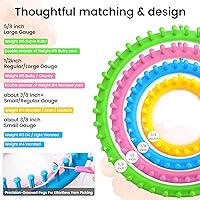 Vista 4 de VGOODALL 27PCS Round Knitting Loom Kit, Circular Loom Set with Hook Needles 20 Colorful Yarns Knitting Supplies for Hat Scarf Shawl Sweater Sock