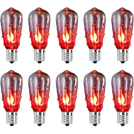 10 Pack Halloween Flicker Flame Replacement Bulbs, ST40 Halloween ...