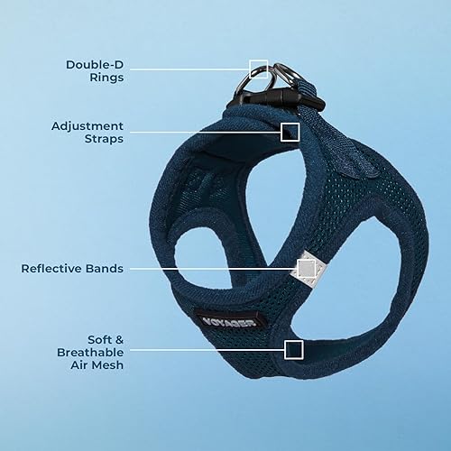 Vista 4 de Best Pet Supplies Voyager Step-in Air - Arnés de malla para todo tipo de clima, reflectante, antitirones, para perro y gato pequeño y mediano, Arnés