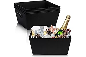 DEAYOU 5 Pack Basket for Gifts, Dark Premium Black Paper Baskets for...