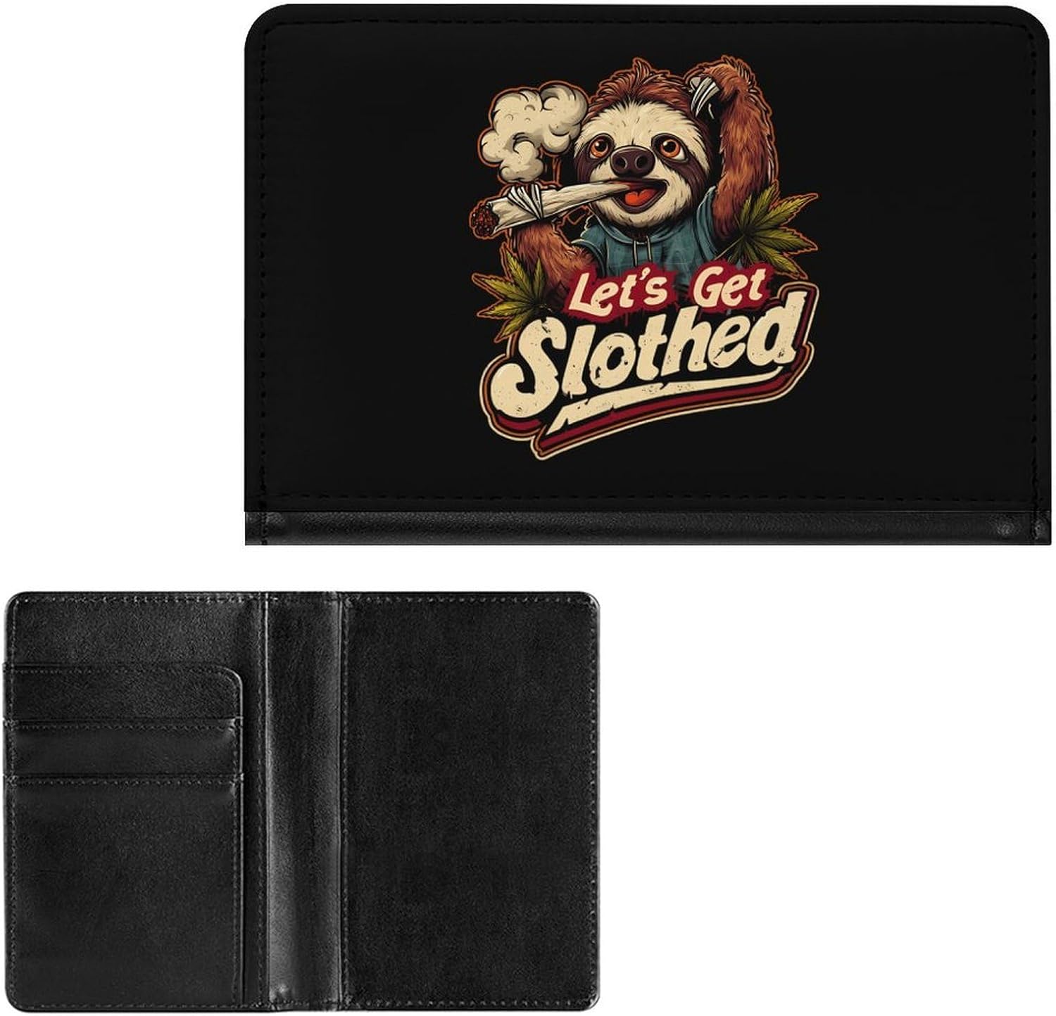 Let's Get Slothed Travel Passport Holder Passports Protective Cover for Women Men with Card Slots