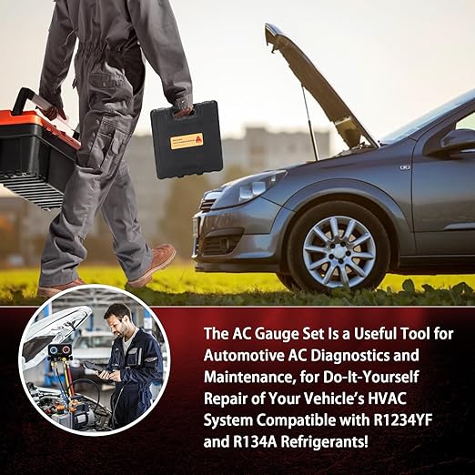 Set de Manómetros AC Wells 4 Vías R1234YF R134A R404A con Mangueras miniatura 3