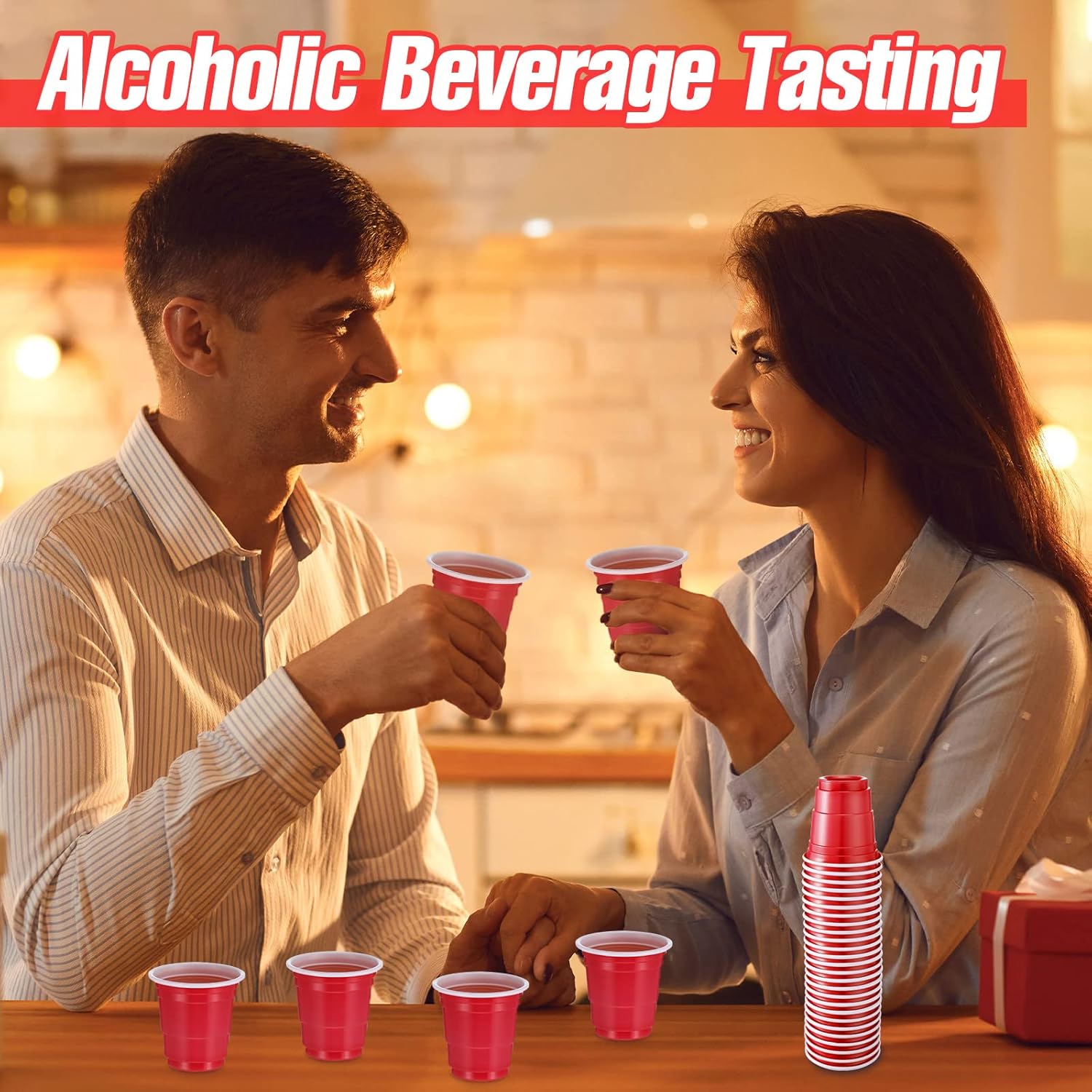 500 Pack 2oz Christmas Red Plastic Shot Glasses Cup Disposable Shot Glasses Mini Small Disposable Plastic Red Cup for Christmas Party Snacks Samples Tasting