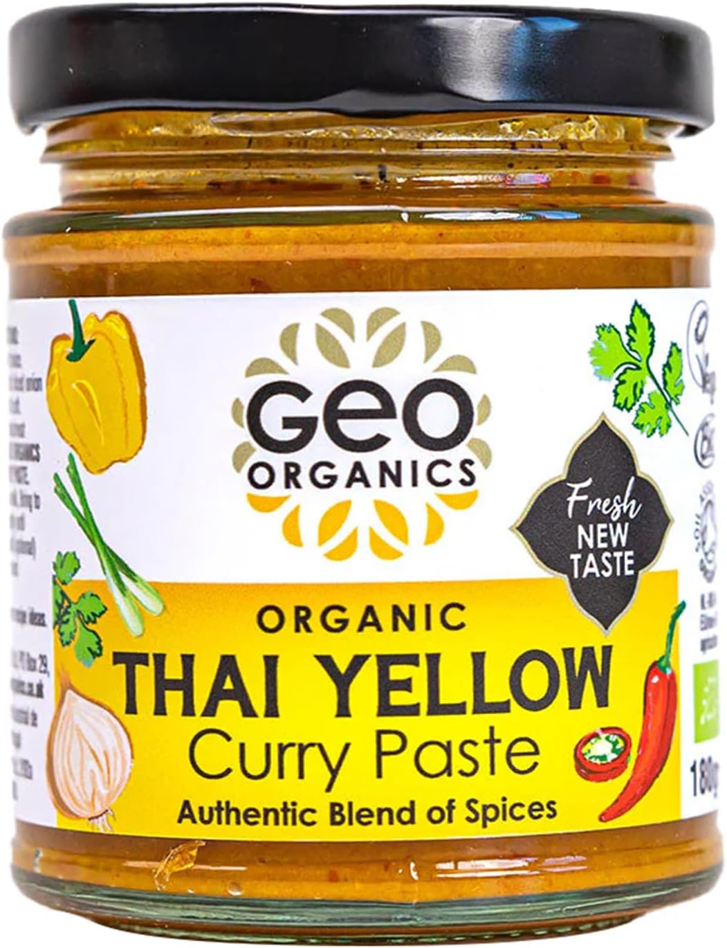 Geo Organics Thai Yellow Curry Paste 180g (Pack of 1) Serves 4 ...