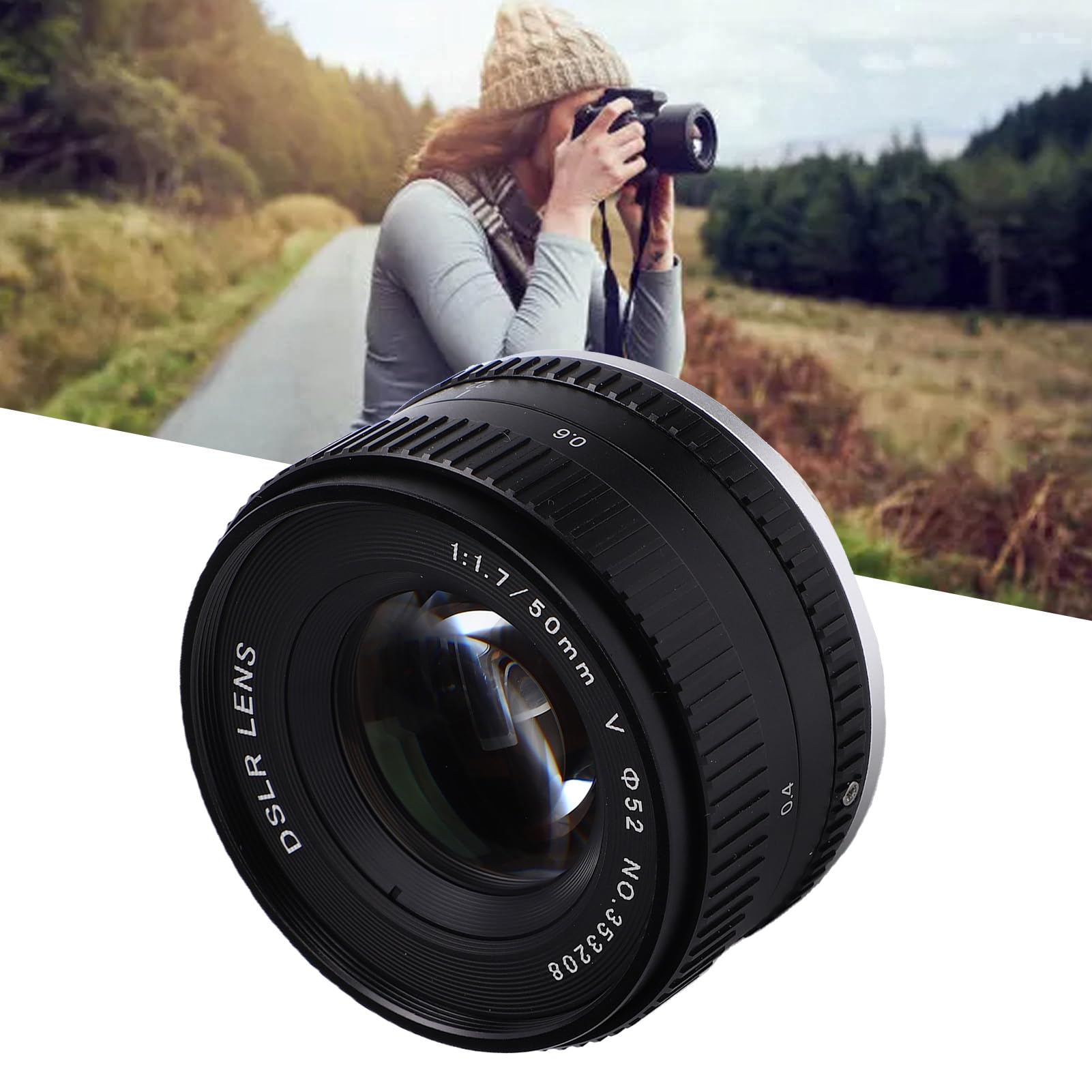 Jectse Obiektyw Stałoogniskowy 50 Mm F1.7, Pełnoklatkowy Obiektyw Aparatu z ręczną regulacją Ostrości i dużą przysłoną do Aparatu K1 K1 Mark II, Konstrukcja ze Stopu Aluminium
