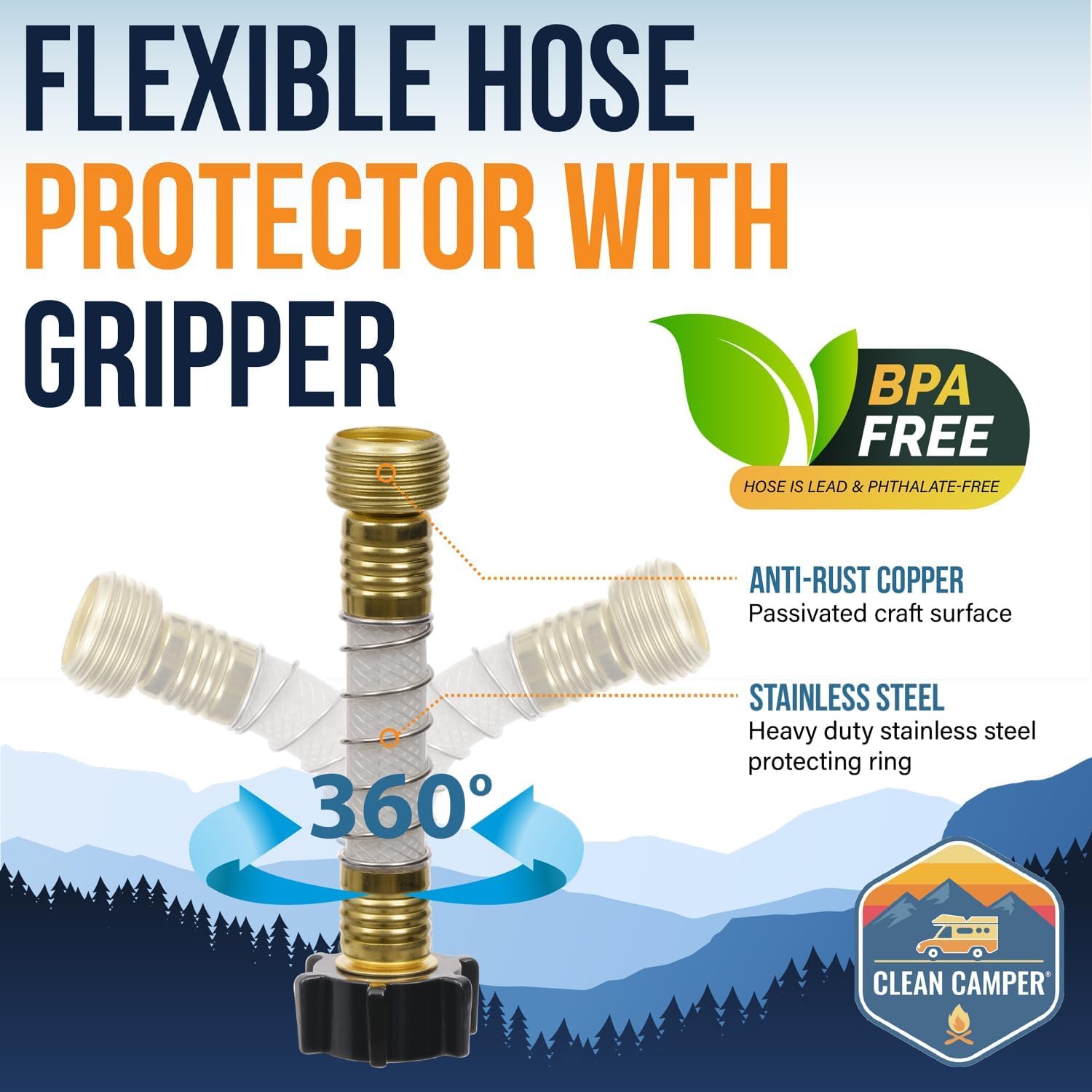 Clean Camper Filtro de agua en línea ultra premium para RV, filtración de agua activada por carbón certificado, filtra plomo, cloro, sedimentos y más, experimenta agua limpia en tu caravana, paquete