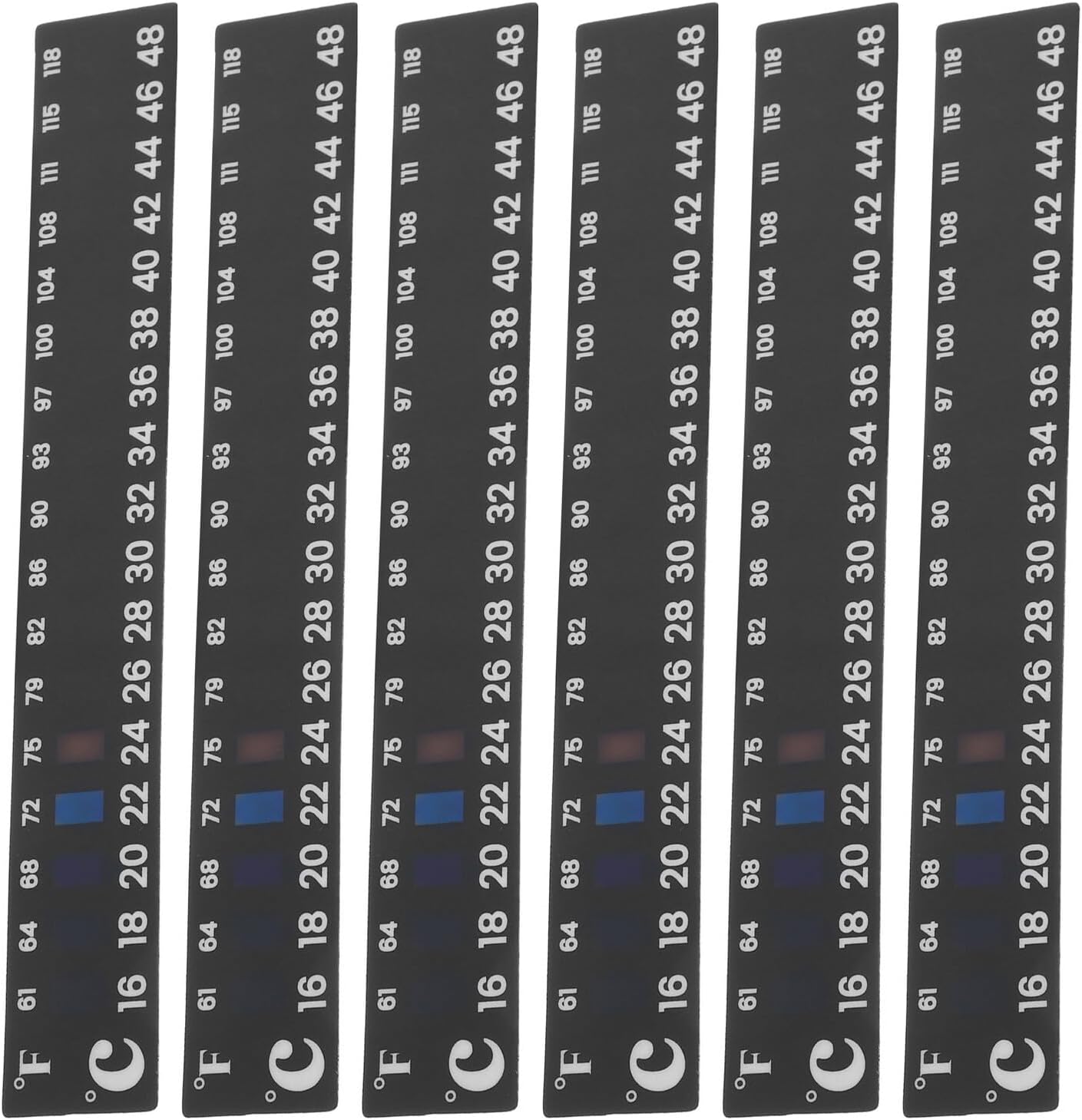 6pcs Fermentation Temperature Sticker Thermometer Temp Strips Sourdough Temperature Strip Dishwasher Test Aquarium Water Wine Bracelet Black