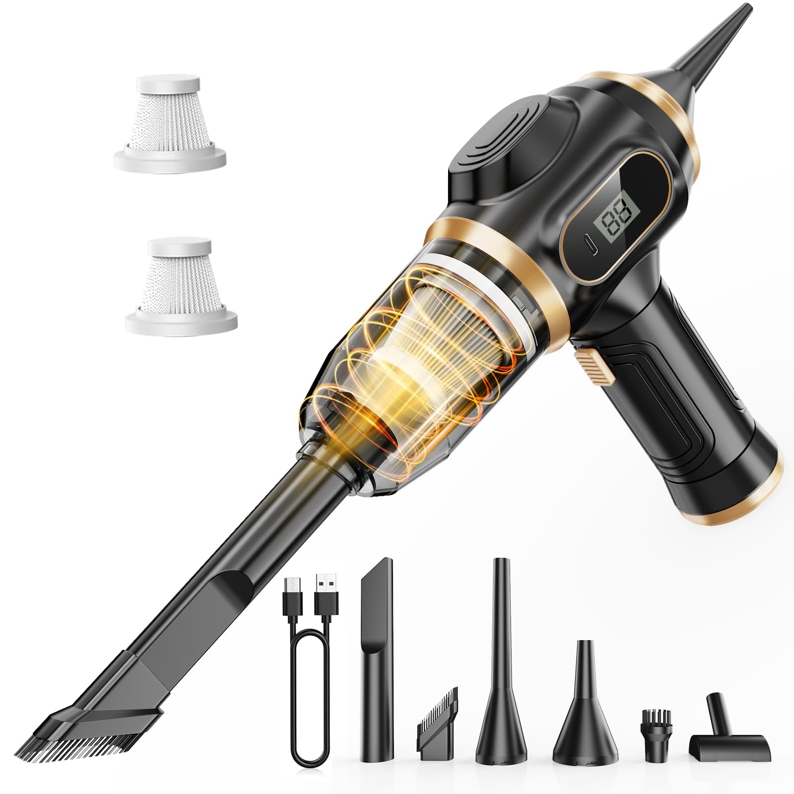 Photo 1 of **part only ***Scstartx Portable Car Vacuum Cordless Mini Handheld Vacuums Cleaner Rechargeable with LCD Display and Multi-Nozzles, High Power Hand held Cleaners for Car, Home, Office, Sofa, Pet Hair,Keyboard