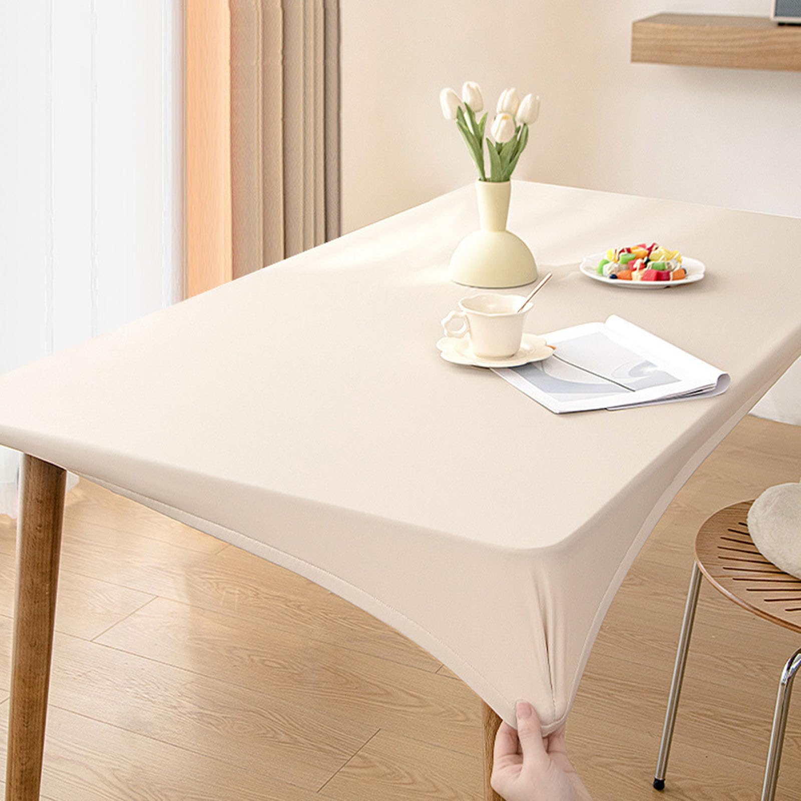 Mantel de Mesa Cuero con Bordes Elásticos, Alfombrilla Piel Sintética Mesa, Mantel Rectangular Antimanchas Impermeable Lavable para Mesa Exterior, Patio, Cocina y Comedor(90x150cm,Pink)