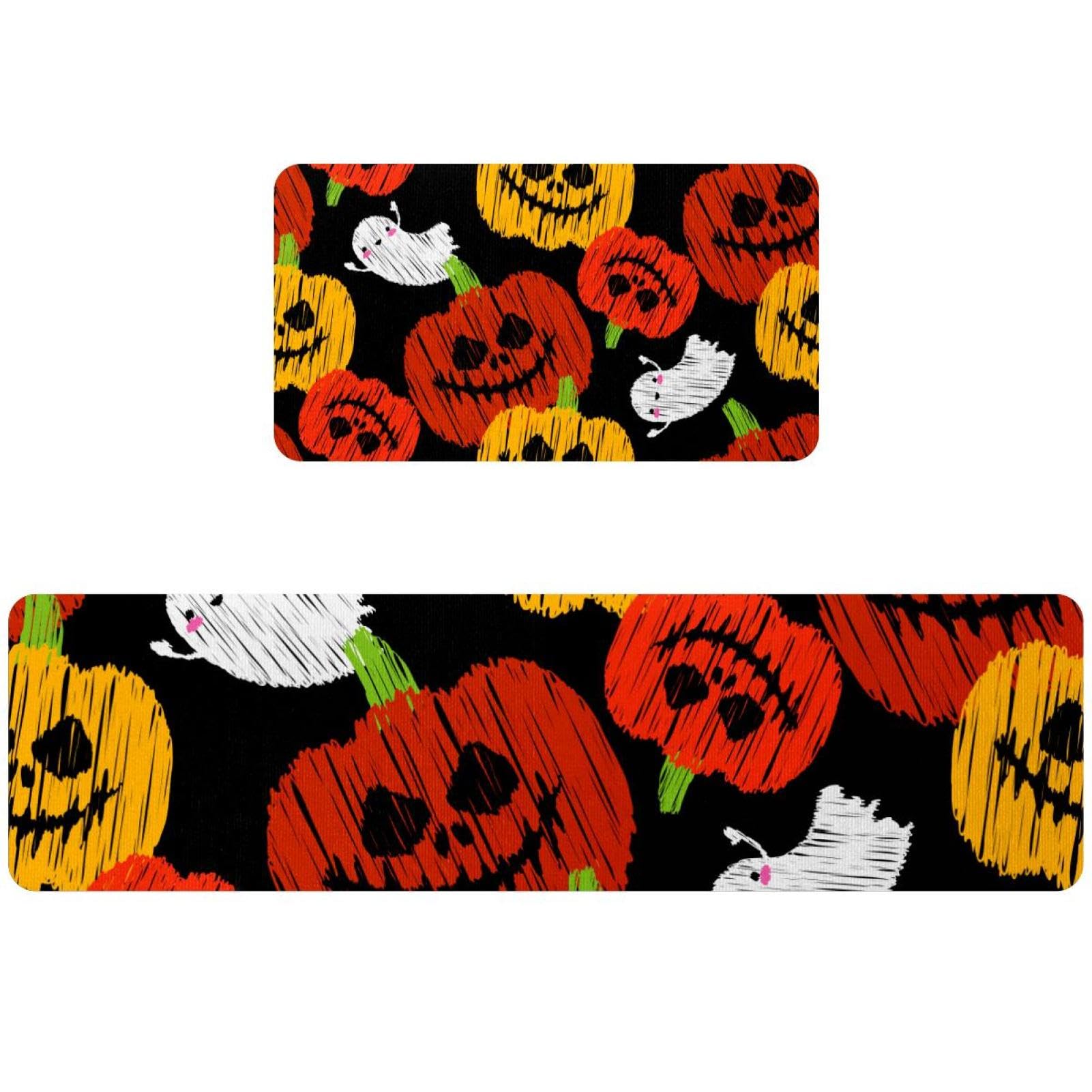 Tapis de cuisine motif citrouilles pour couloir et buanderie