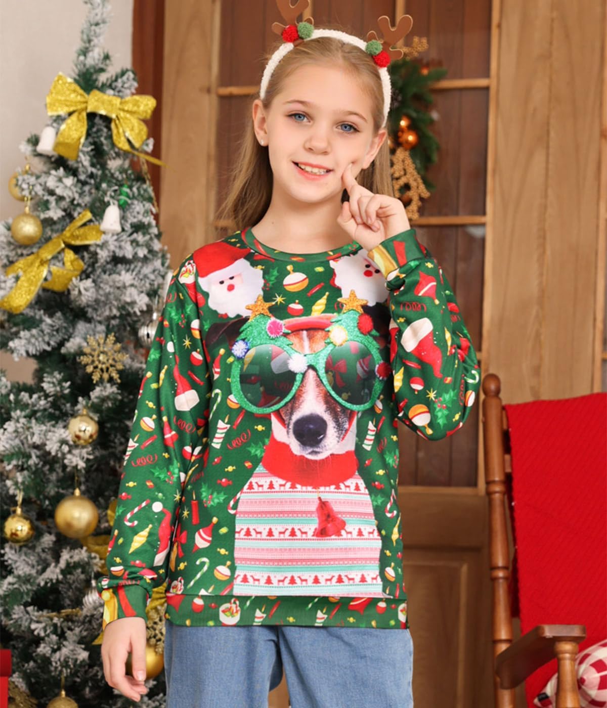 Lovekider Boys Christmas Ugly Sweater Size 4-16 Kids Funny 3D Xmas Sweatshirt Inner Fleece Pullover - Image 2