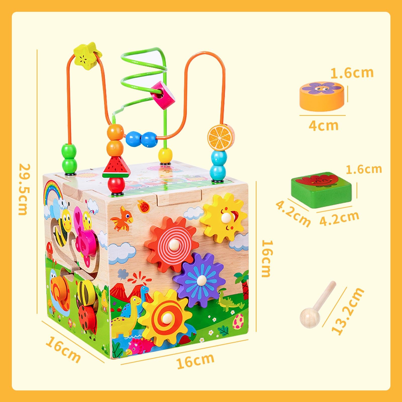 Jouet Montessori 1-3 Ans, Cube Motricité Bébé, Jeux Éducatif 1 an, Motricité Fine, Cadeau Fille Garçon