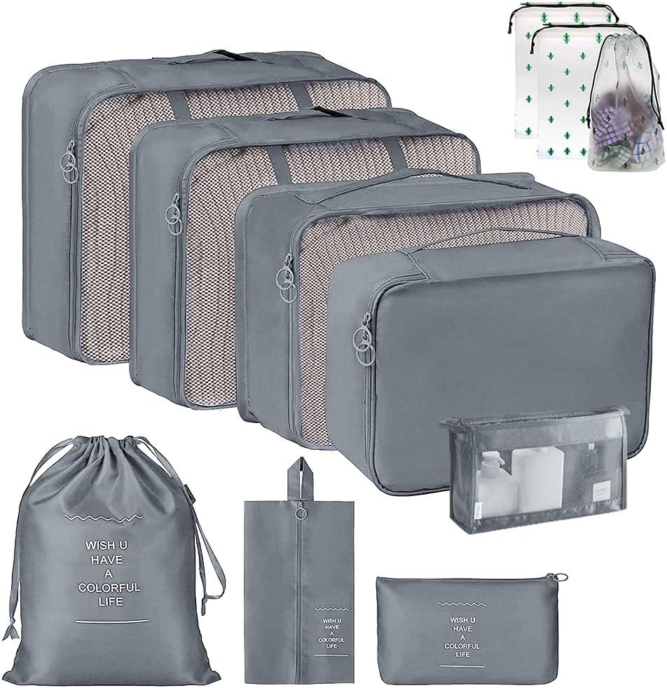 Organizer Valigia,Set di 11 Packing Cubes, Separatori Buste Viaggio