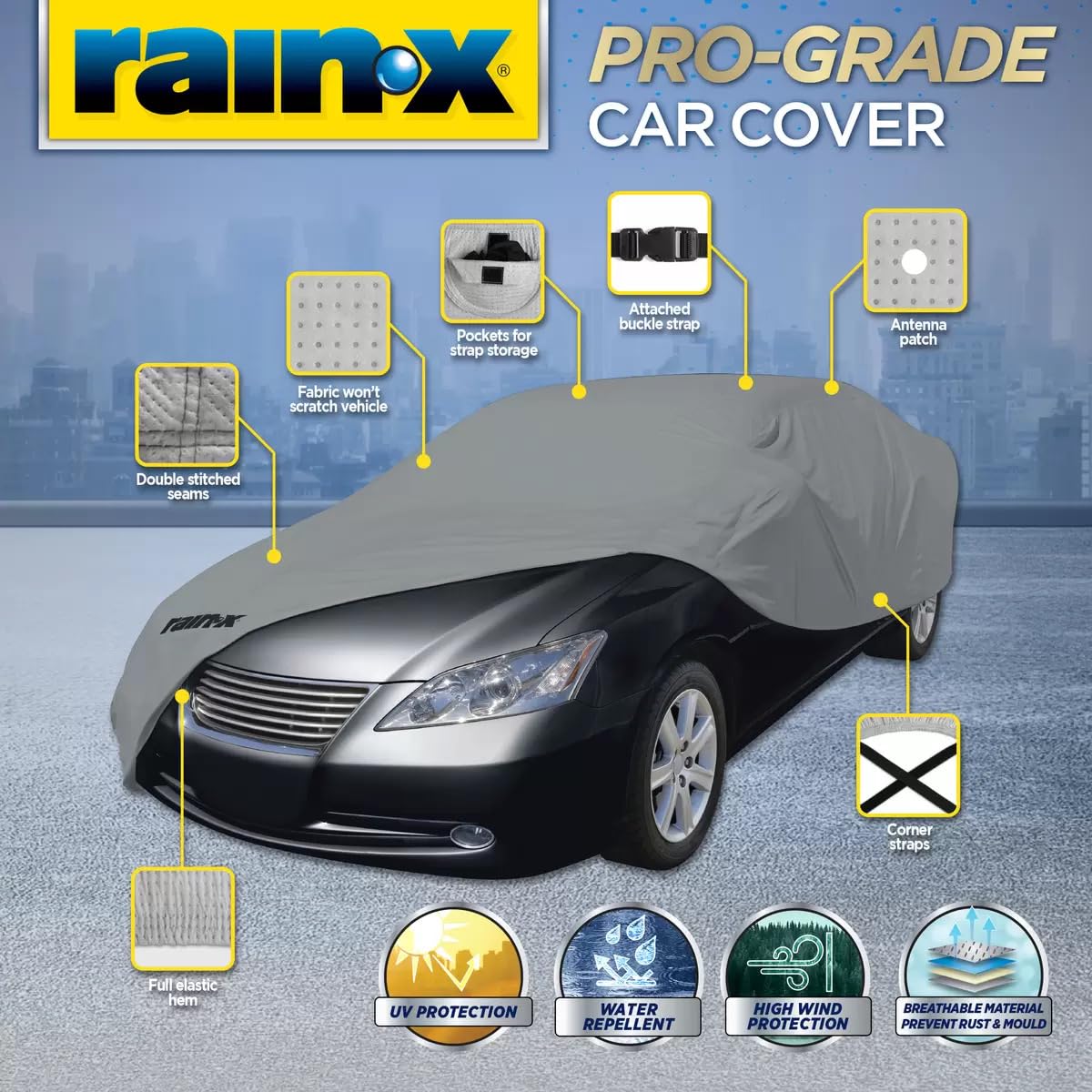 RAIN-X プログレード カーカバー XLサイズ 4層 レインカバー 梅雨対策 Amazon.co.jp: Rain x (レインエックス) 2023年 プログレード カー