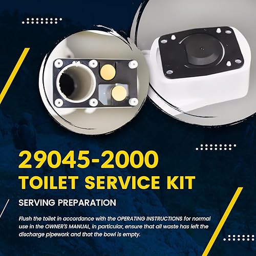 Vista 12 de Kit de servicio de inodoro manual marino Jabsco 29045-3000 para inodoro de la serie 29090-3 y 29120-3 (2008 y superiores)