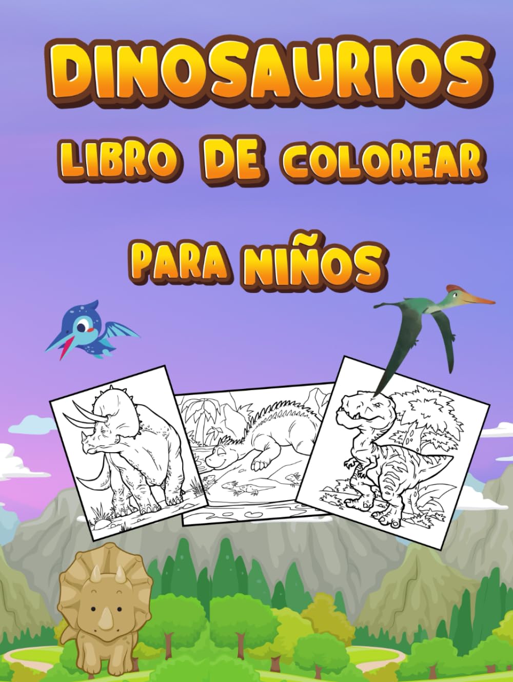 DINOSAURIOS: LIBRO DE COLOREAR PARA NIÑOS