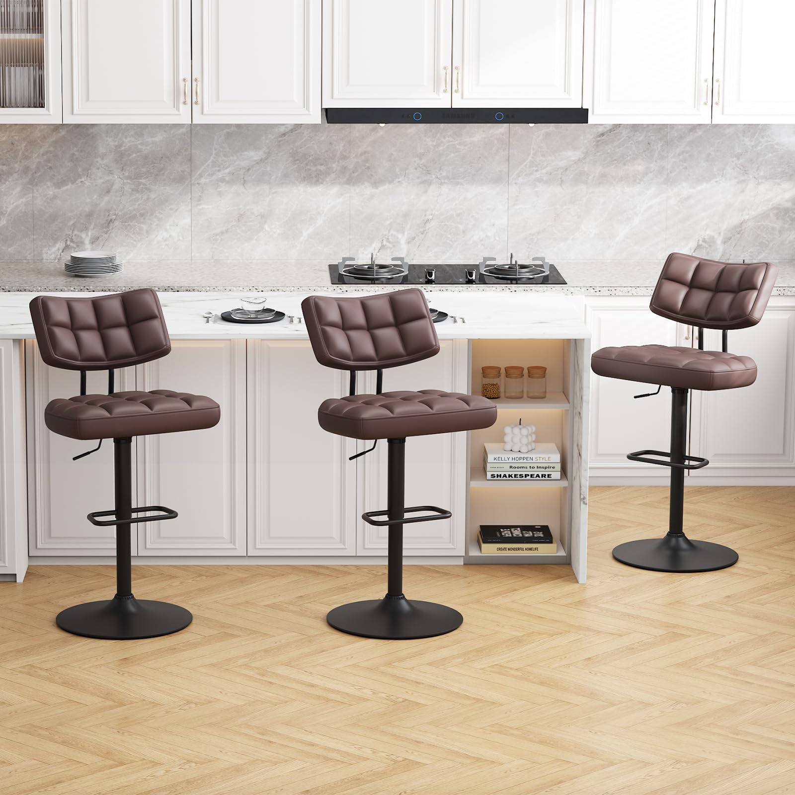 Woltu Barhocker 2er Set WOLTU Barhocker 4er Set Barstuhl Aus Kunstleder Holzgestell Mit Lehne Fußstütze Design Stuhl Küchenstuhl Optimal Komfort Weiß, BH45ws-4 Kommode Weiß