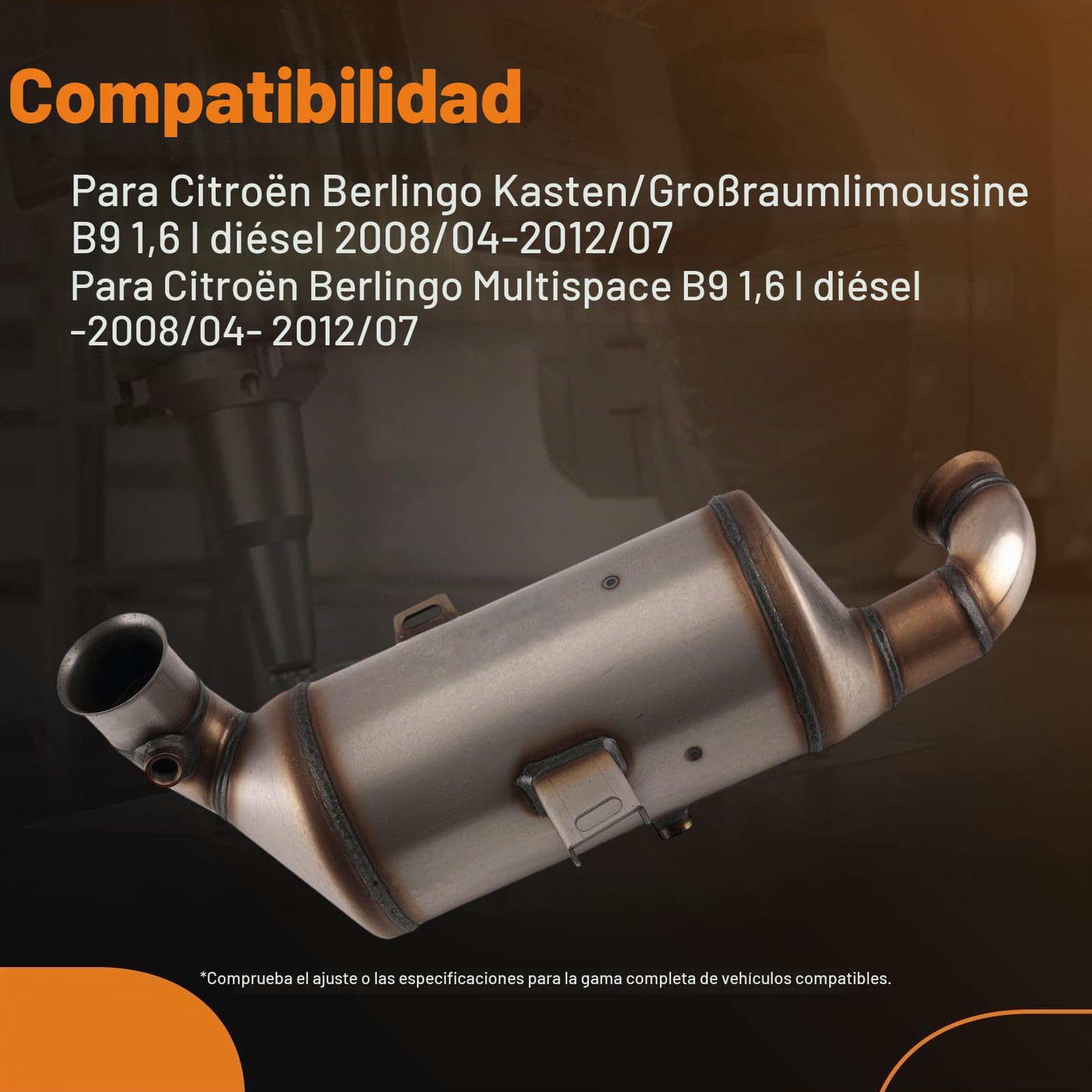 maXpeedingrods 1609159680 DPF Filtro de partículas diésel para Berlingo C2 C3 C4 C5 R56 Peu-Geot 206 207 3008 5008