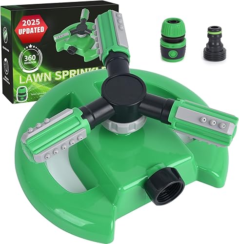 Aspersor de césped, aspersor de agua de jardín automático, Sistema de riego de rotación de 360 grados, cobertura de área grande, riego para patio,