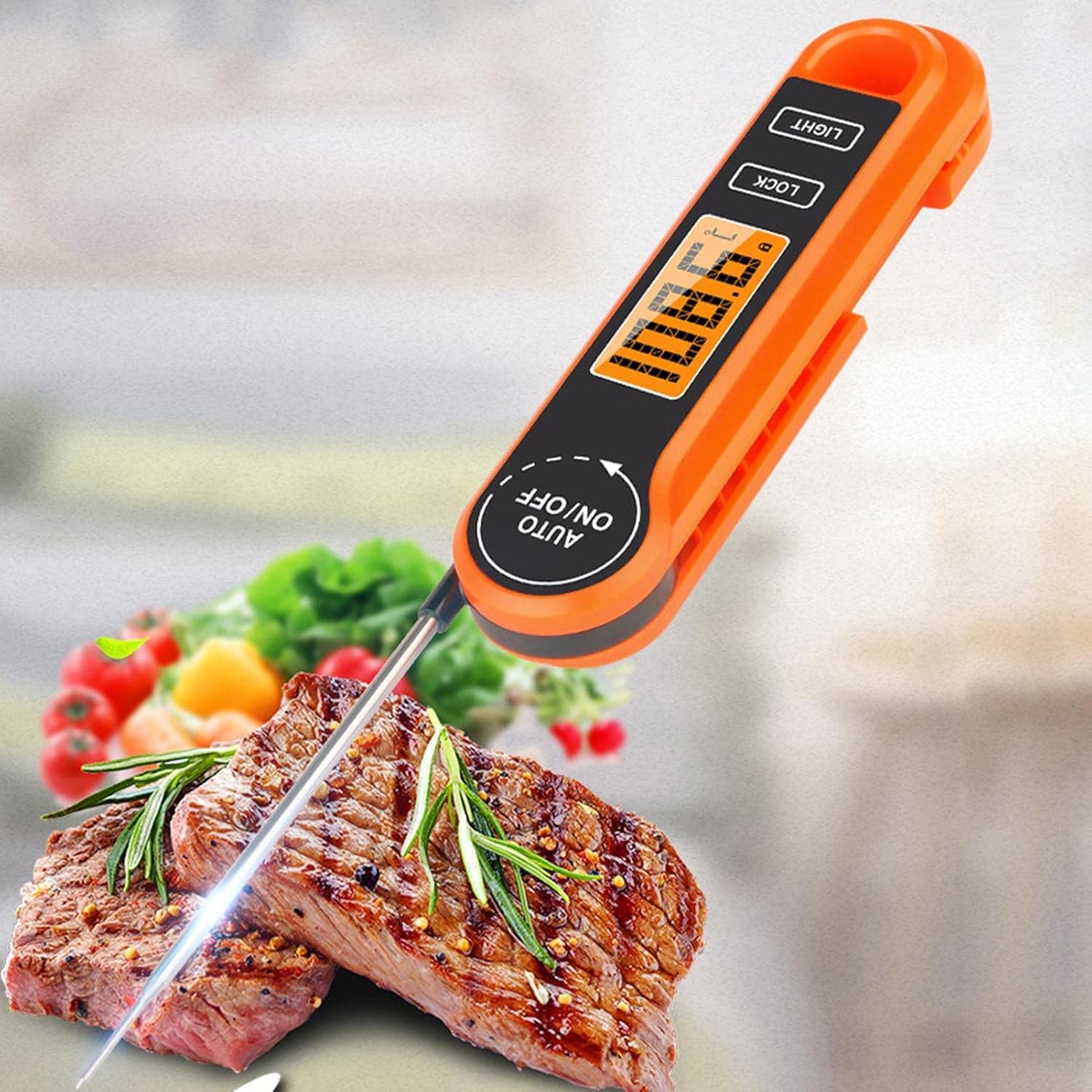 review Digital Instant Read Meat Thermometer, Waterproof Cooking Candy Thermometer, Cooking Temperature Thermometers, Fast Thermometer With Folding Probe For Turkey Grill BBQ Oven Milk