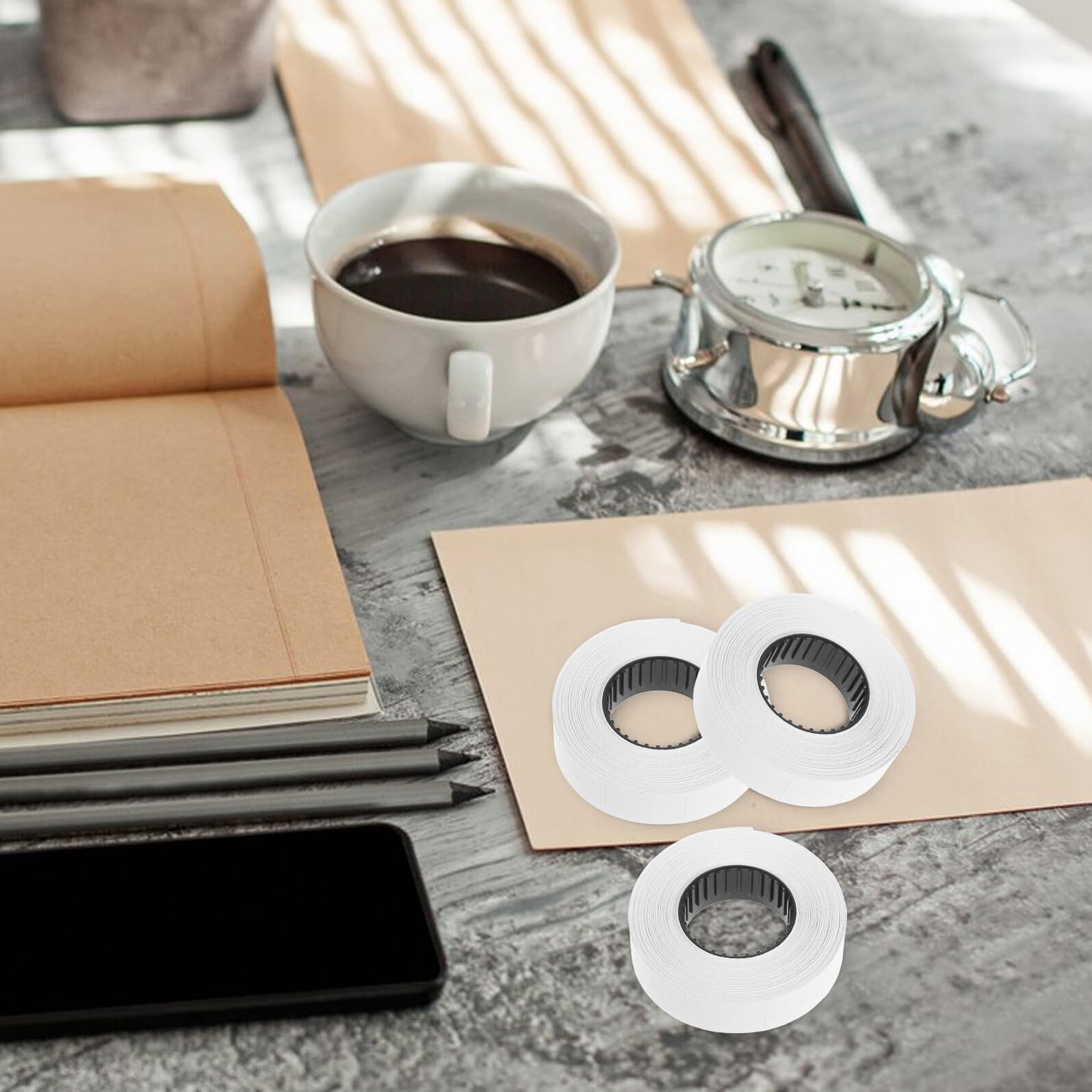 30 Rouleaux Étiquettes Prix Blanches pour Pistolet Étiqueteuse Série 6600 - Accessoires Papier Autocollant pour Marquage Prix Étiquettes par Rouleau Lot pour Organisation et