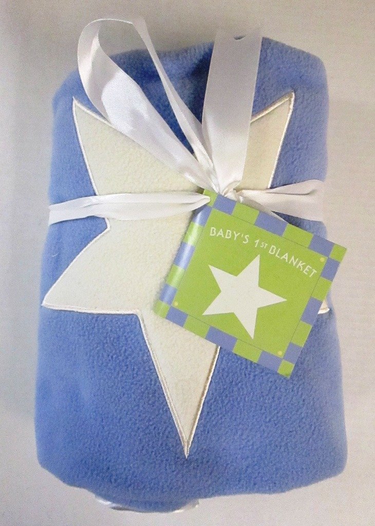 Blue Fleece Baby Blanket with Star Crib Blankets Baby