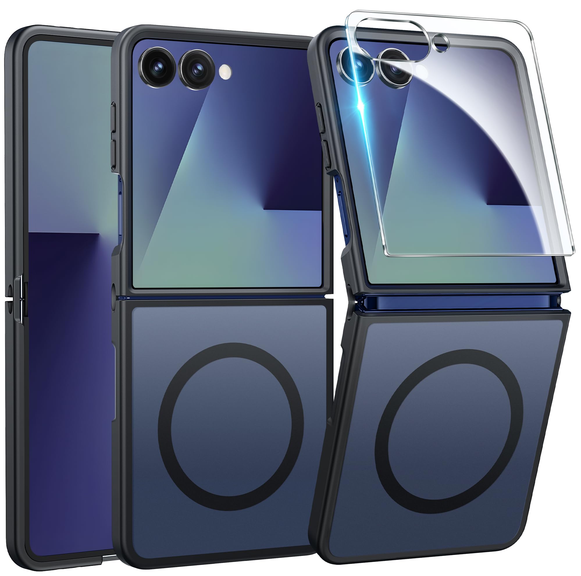 FNTCASE for Samsung Galaxy Z-Flip-7 Case Matte Compatible with Magsafe | Screen Protector, Military Grade Drop Protection, Slim Phone Cases, Shockproof Protective Bumper, Translucent Cell Cover