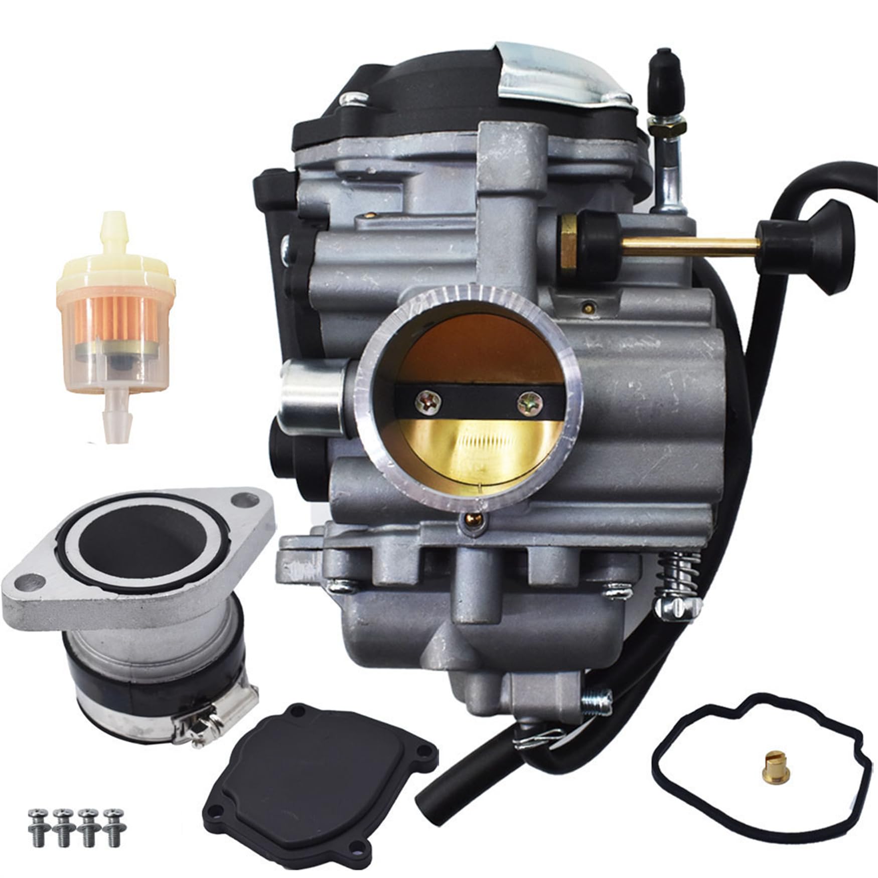 WFLNHB Carburetor with Intake Boot Replacement for Yamaha Wolverine 350 YFM350FX 1996-2005 350 1999 Carb