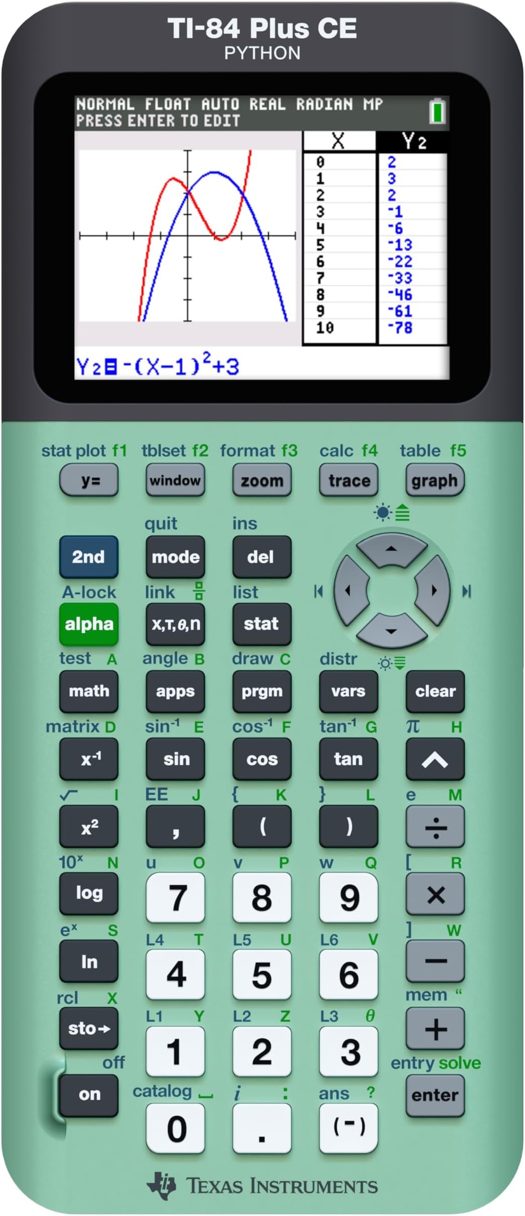 TI-84 Plus CE Color Graphing Calculator, Mint Small
