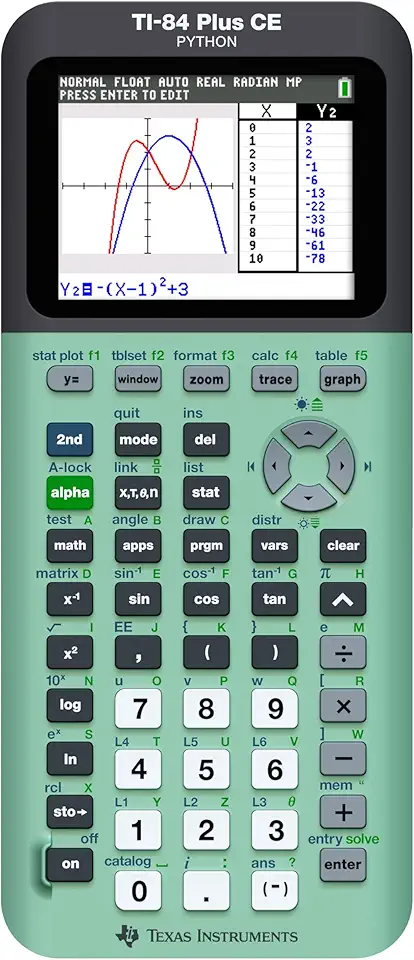 Texas Instruments TI-84 Plus CE Calculadora gráfica colorida, menta pequena