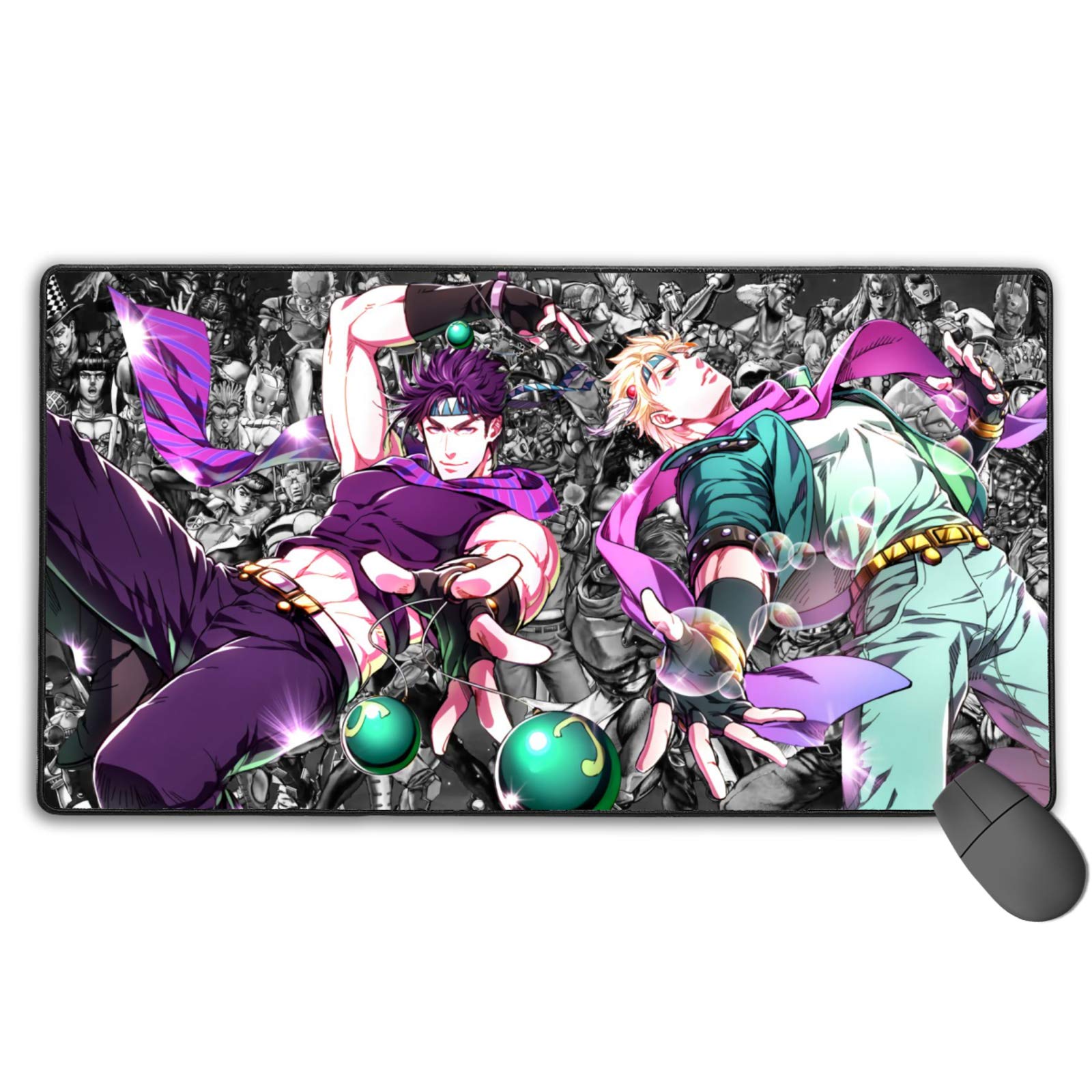 Stitched Edge Mouse Pad,JoJo's Bizarre Adventure Non-Slip Base Mat,Durable Environmentallyaccessory for Laptop Office Office Christmas