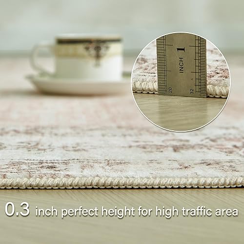 Miniatura 6 de Alfombra clásica, lavable, de pelo bajo, con estampado floral, antideslizante, persa, estilo bohemio, para interiores o sala de estar, grande, 9 x