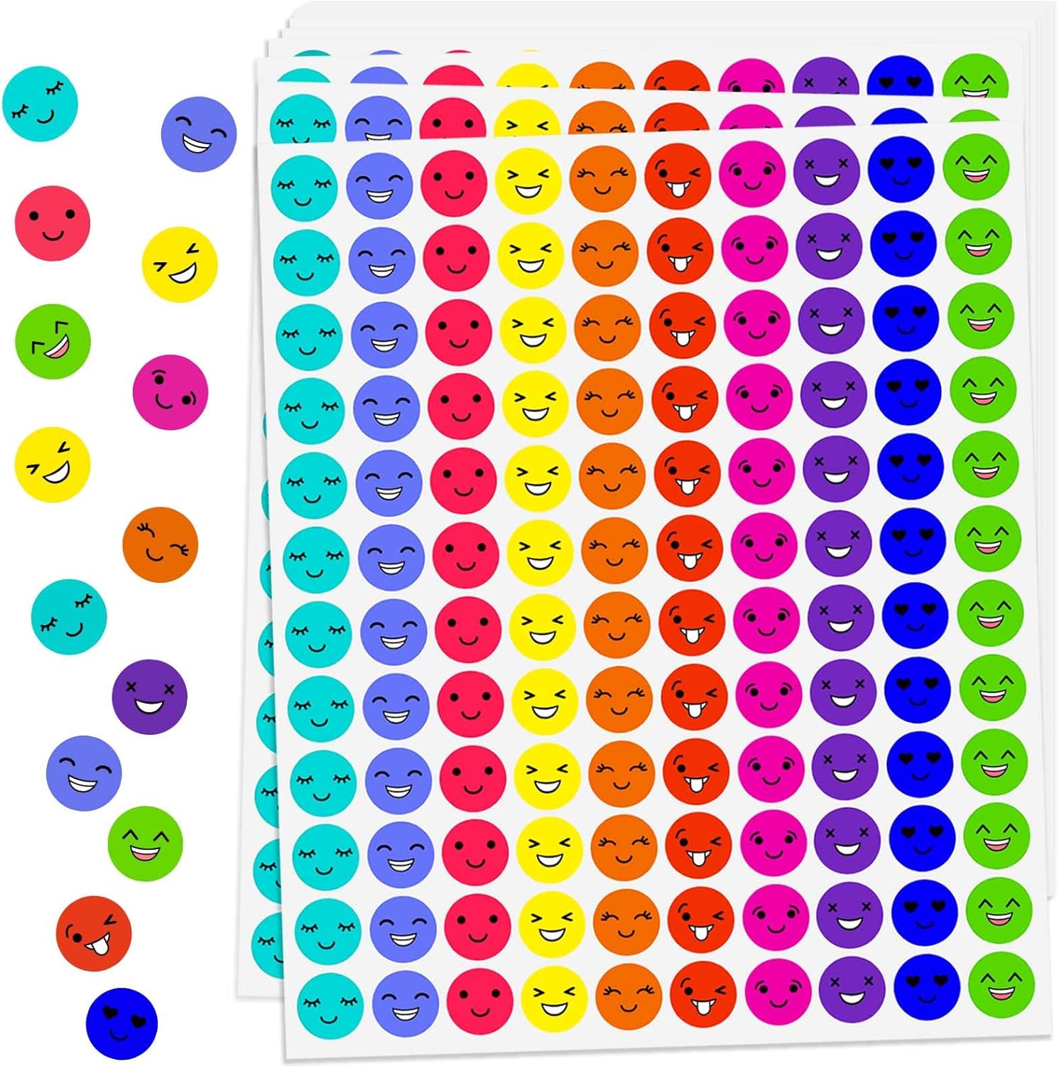 6000 Pcs Smile Face Stickers, Small Happy Face Sticker 10 Colors Style Teacher Reward Stickers for Kids, Mini Classroom Behavior Chart Sticker for Students (0.5 Inch) 6000 Pcs Smile Face Stickers, Small Happy Face Sticker 10 Colors Style Teacher Reward Stickers for Kids, Mini Classroom Behavior Chart Sticker for Students (0.5 Inch)