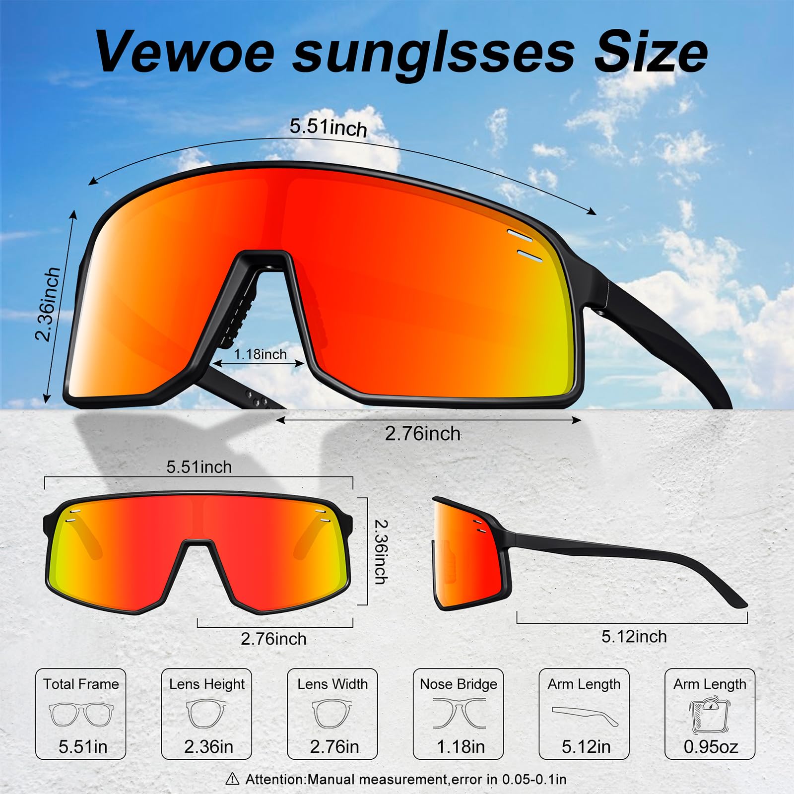 Lunettes de cyclisme polarisées pour homme et femme, protection UV400, VTT, pêche, course à pied, baseball