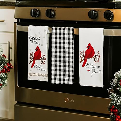 Vista 116 de Serafina Home Toallas de cocina navideñas navideñas: dos muñecos de nieve Be Jolly espiga y un muñeco de nieve bailarín, 3 piezas, tejido plano 100%